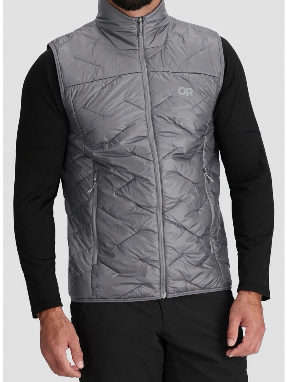 Outdoor Research Quilted Down Vest in light pewter